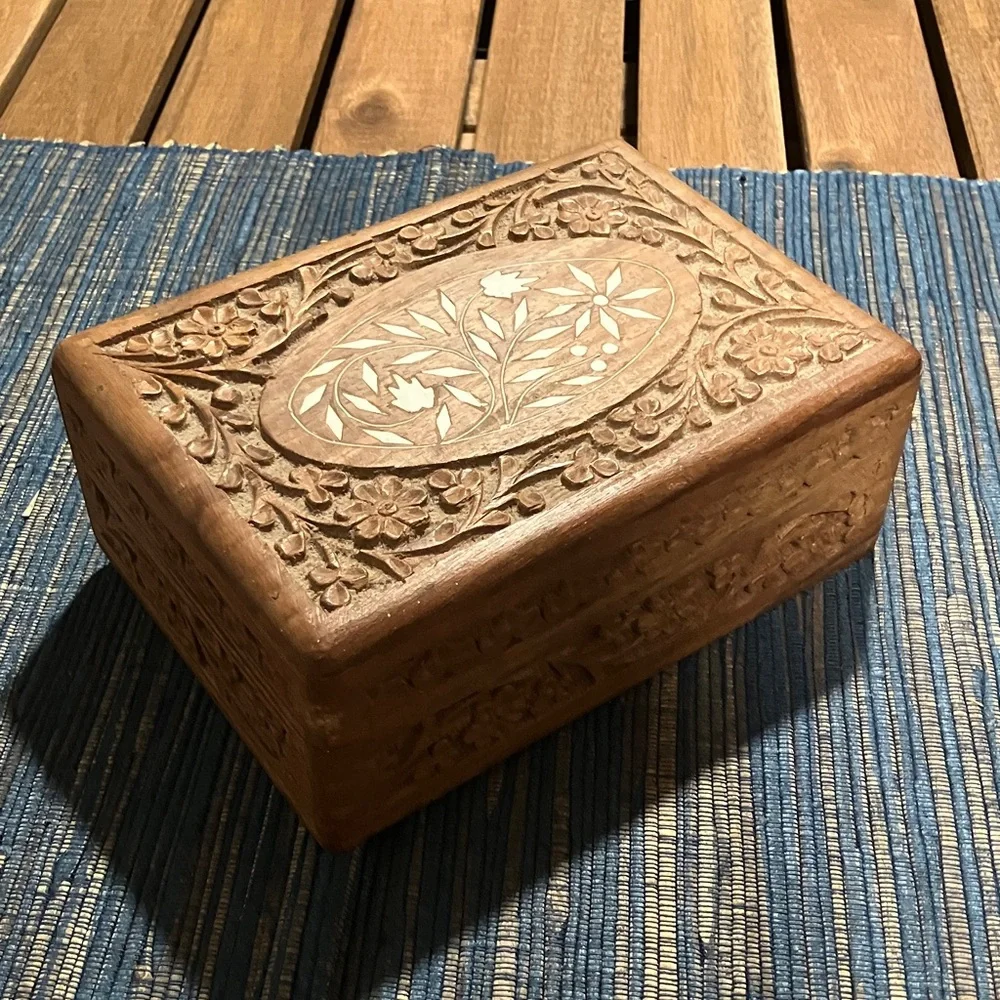 Intricately Carved Wooden Box